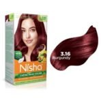 Nisha Cream Hair Colour 3.16 BURGUNDY (60gm + 60ml + 18ml Nisha Conditioner with Natural Herbs 100% Grey Hair Coverage) Pack of 3 - Fast UK Delivery - Image 4