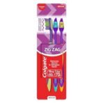 Colgate Zigzag Medium Bristle Manual Toothbrush - 3 Pcs, Compact Brush Head For Deep & Complete Cleansing ,Multicolour For Adults - Fast UK Delivery - Image 2