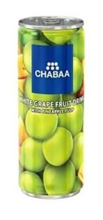 Chabaa White Grape Fruit Drink with Pineapple Pulp Can, 7.77 fl oz 230 ml - Fast UK Delivery - Image 2