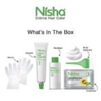 Nisha Cream Hair Colour 60gm + 60ml + 18ml Colour Protector Conditioner with Natural Herbs 100% Grey Hair Coverage Dark Brown - Fast UK Delivery - Image 5