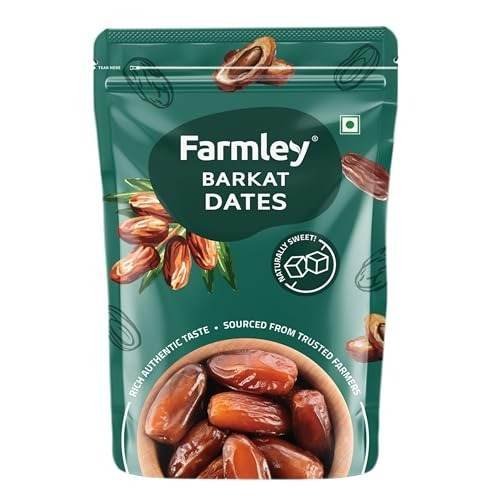 uk41b22iEMzL-1.jpg Farmley Barkat Dates 250g | Arabian Dates I Khajur | Dried Dates | No Added Sugar | ArHealthy & Nutritious Snack | Pack of 1 - Fast UK Delivery - Image 1