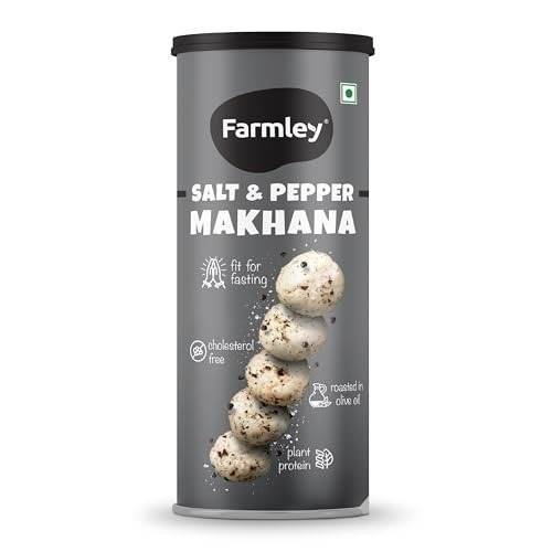 uk41bOcwzXVHL-1-1.jpg Farmley Salt & Pepper Roasted Makhana I 77 g, Pack of 1 I Fit for Fasting I Healthy Snacks - Fast UK Delivery - Image 1