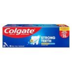 Colgate Strong Teeth Toothpaste, 300g, India's No: 1 Toothpaste Brand, Calcium-boost Tooth Paste for 2X Stronger Teeth, Whitens Teeth, Fresh Breath & Prevents cavities (Combo Pack Offer) - Fast UK Delivery - Image 2