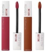 Maybelline New York Super Stay Matte Ink Liquid Lipstick, 80 Ruler, 5ml & Maybelline New York Super Stay Matte Ink Liquid Lipstick, 135 Globe Trotter, 5g - Fast UK Delivery - Image 2