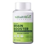 HEALTH VEDA ORGANICS PRIVATE LIMITED Plant Based Brain Booster With Ginkgo Biloba & Brahmi I 60 Veg Capsules I Boosts Concentration & Learning Activities - Fast UK Delivery