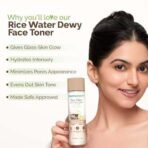 Mamaearth Rice Water Dewy Face Toner with Rice Water & 4% Niacinamide for Glass Skin 150ml |Intensely Hydrates |Minimizes Pores |Even Skin Tone |Korean Rice Toner | Alcohol-Free| Suits All Skin Types - Fast UK Delivery - Image 3