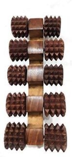 FA INDUSTRIESWooden 10 Roller Massager Acupressure Back Massager Back Pain Relief Massager Multi Purpose Body Massager & Wooden Face Massager (Brown) Pack of 2 - Fast UK Delivery - Image 6