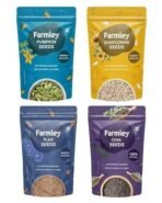 Farmley Edible Seeds Combo 800 g | Chia Seeds + Sunflower Seeds + Pumpkin Seeds + Flax Seeds | Superfood Mix for Healthy Eating | Rich in Protein & Fiber (200g, each) - Fast UK Delivery