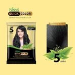 Nisha Quick Hair Color, 5 Minute Hair Color for Women & Men, Ammonia Free Henna Based Hair Colour, 100% Gray Coverage, Black Hair Dye, Natural Black Hair Color (10g Pack of 10) - Fast UK Delivery - Image 4