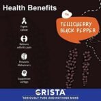 CRISTA Tellicherry Whole Black Pepper | Sun-dried | Zero added Colours, Fillers, Additives & Preservatives | High Volatile Oil Content | Natural | 100 gms - Image 4