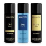 Bella Vita Luxury Unisex Body Parfum Deo Spray Gift Set,Pack Of 3 X 150 Ml, No Gas Long Lasting Premium Fragrance Deodorant|Ceo Men|Skai Aquatic|Klub Men|With Tonka, Bergamot & Vanilla - Fast UK Delivery - Image 2