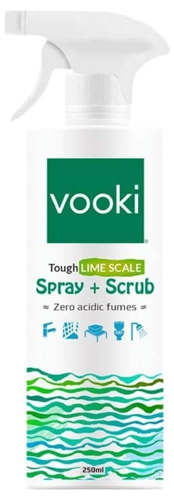 uk41iVCfpI4cL-1-1.jpg Vooki Ecofriendly Tough Lime Scale Hard Water Stain Remover, Spray and Scrub Cleaner for Bathroom,Taps, Faucet, Basins, Showers & Floor Tiles Cleaner- 250 ml (Pack of 1) - Fast UK Delivery - Image 1