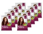 Nisha Natural Henna Based Hair Colour, Brown, Herbal Care with Silky & Shiny Soft Hair Formula pack of 10pc - Fast UK Delivery - Image 2