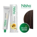 Nisha Professional Permanent Hair Colour Golden Brown 4.3, 60gm | Cream Hair Color | 100% Gray Coverage | Anti-Aging | Professional Salon Hair Colour - Fast UK Delivery - Image 3