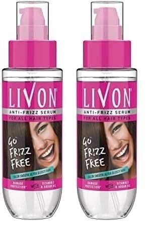 uk41jBhnUXhEL-1.jpg Livon Hair Serum, For Dry & Frizzy Hair | Provides shine, smoothness & damage protection| Leave in serum for women & Men| With Vitamin E & Argan Oil | 100ml Pack of 2 - Fast UK Delivery - Image 1