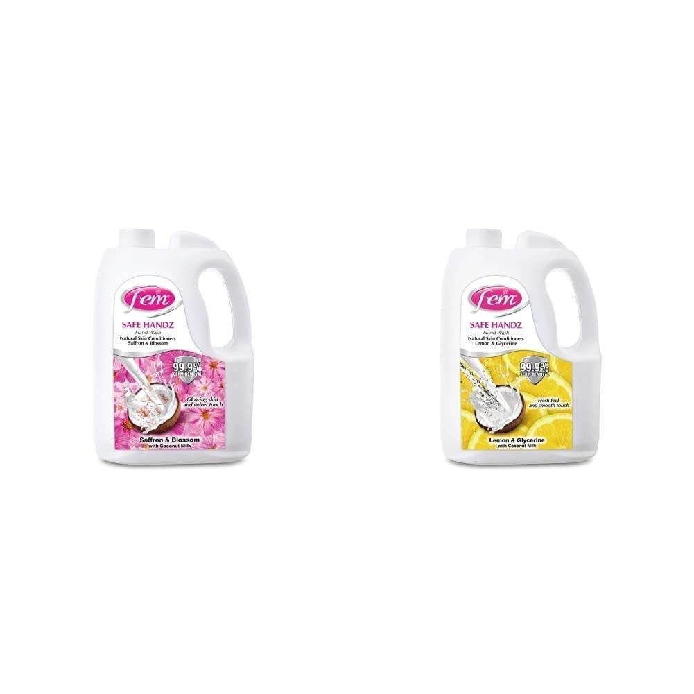 uk41jfy04UoJL-1-1.jpg Fem Safe Handz Hand Wash - Enriched with the Goodness of Saffron & Blossom with Coconut Milk - 5 L & Fem Safe Handz Handwash, Refill Pack - 5 L - Fast UK Delivery - Image 1