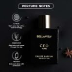 Bella Vita Luxury CEO Man Eau De Parfum Perfume with Lemon, Lavender, Tonka, Mandarin & Vetiver|Premium, Long Lasting Woody Fragrance for Men, 100 ML - Fast UK Delivery - Image 4