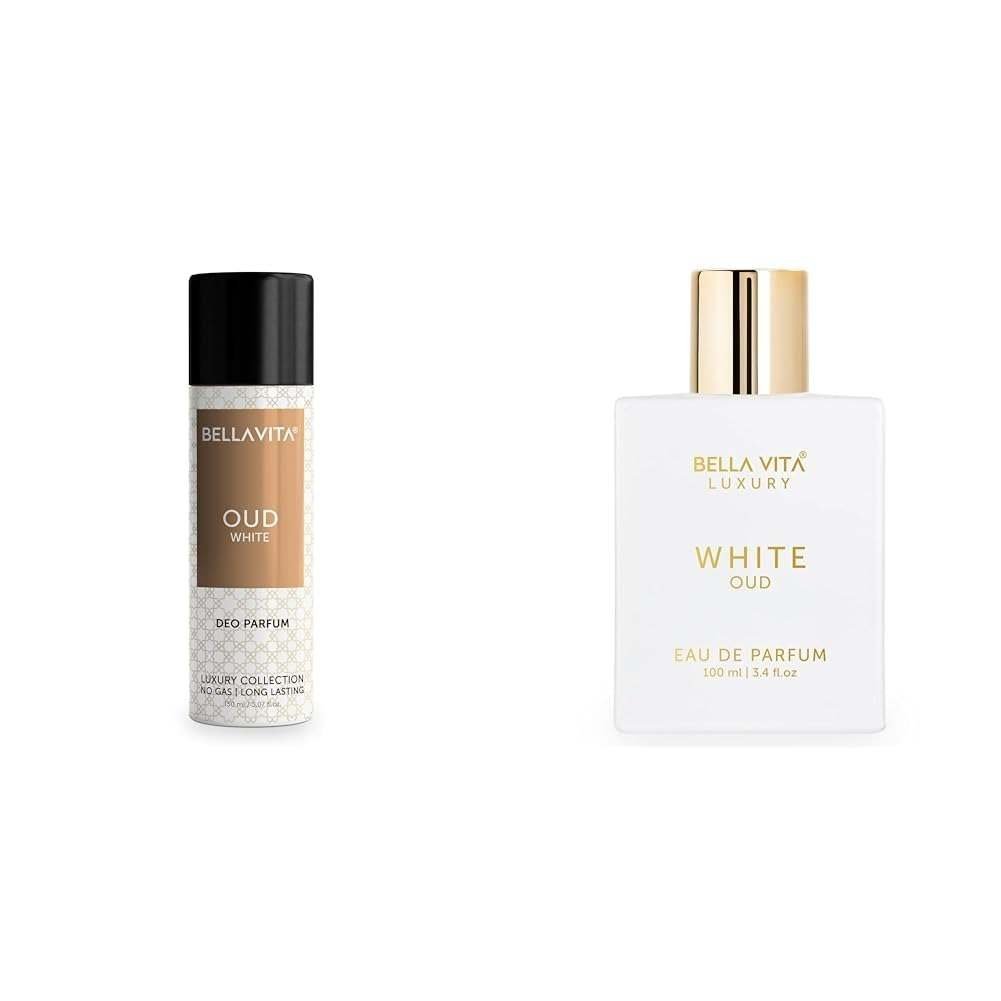 uk41l652viqZL-1.jpg Bella Vita Luxury Oud Combo For Men & Women, Pack Of 2 Premium Long Lasting Fragrance Scent - White Oud Edp 100 Ml & Oud White Body Parfum Spray Deodorant 150 Ml - Fast UK Delivery - Image 1