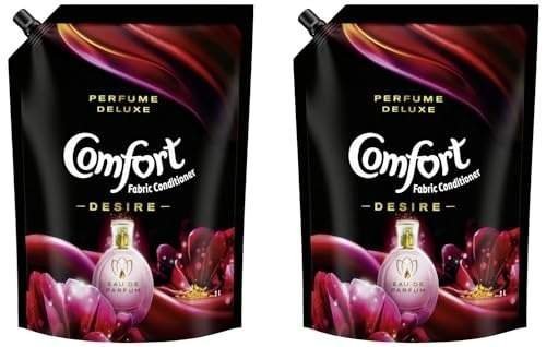 uk41l8K-yLkXL-1.jpg Comfort Perfume Deluxe, Desire, Fabric Conditioner crafted with French perfume fragrances, 2 ltr pouch (Pack of 2) - Fast UK Delivery - Image 1