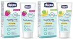 Chicco Toothpaste, Strawberry Flavour for 1Y to 6Y Bab (50g)&Chicco Toothpaste, Applebanana Flavour for 6m to 6Y Baby, Fluoride-Free, Preservative-Free,Cavity Protection (50 Millilitre) - Fast UK Delivery - Image 2