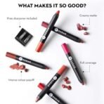 SUGAR Cosmetics Matte as Hell Crayon Lipsticks for Women | Lasts Up To 8+ Hours | Lip Crayon with Sharpener | 2.8gm - 24 Rachel Berry - Fast UK Delivery - Image 4