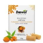 Deewal Premium Ubtan Clay Face Mask | Turmeric & Sandalwood | 100% Vegan & Natural | Brightening Face Mask for Tan Removal & Oil Control | Ayurvedic Face Pack for Acne-Prone & Damaged Skin | For Men & Women - Fast UK Delivery - Image 2
