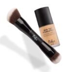 Ruby's Organics Liquid Foundation and Multitasking Brush for Face Makeup - Waterproof, Full Coverage Blendable, Long Lasting, Matte Finish and Poreless, Normal to Oily Skin,Vegan, Shade LM 01.8, 30 ml - Fast UK Delivery
