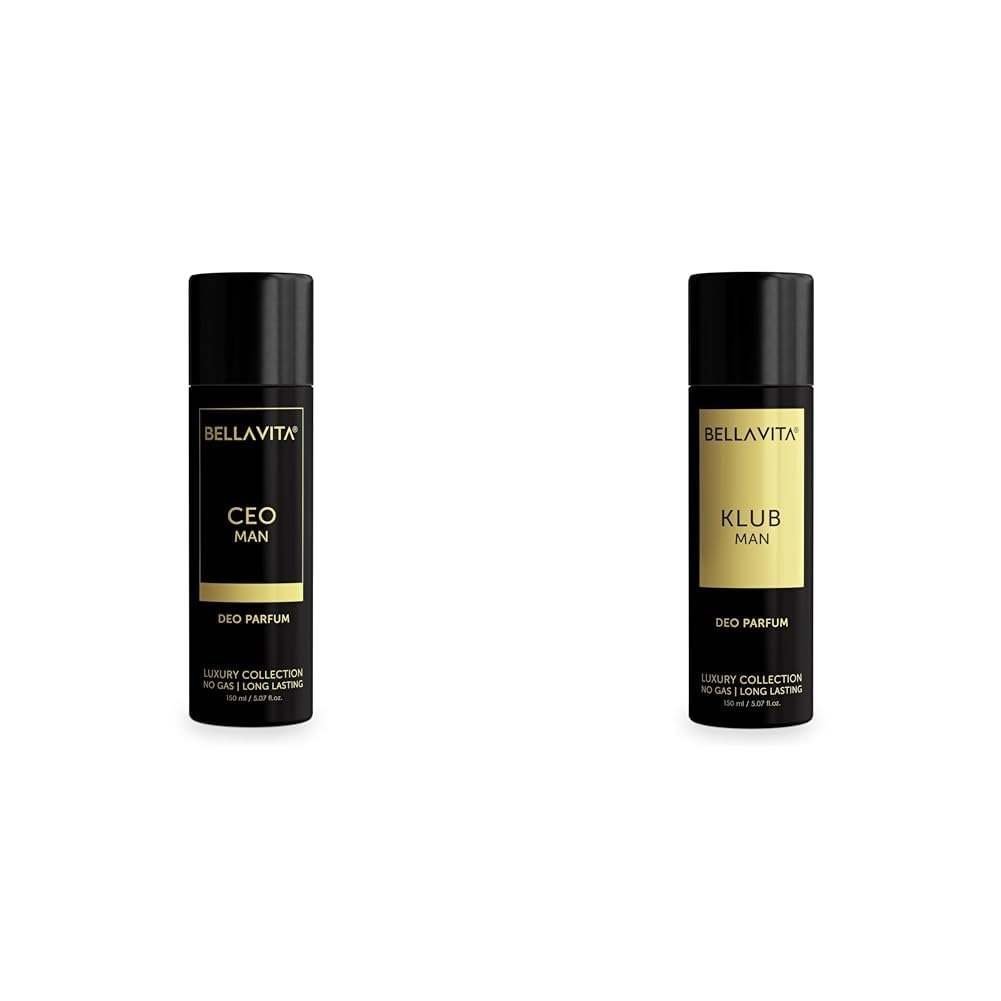 uk41ordlzkufL-1.jpg Bella Vita Luxury Ceo Man Body Parfum Spray Deodorant Klub Man Body Deodorant Parfum For Men With Lemon Rose&Vanillamusky&Spicy Long Lasting Fragrance Body Perfume Deo 150 Ml,2 Count,Black - Fast UK Delivery - Image 1