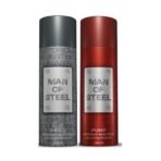 DENVER Man Of Steel Drill & Challenge Deodorant Body Spray - 200ML Each (Pack of 2) - Fast UK Delivery - Image 2