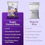 Sugar.Fit Active Sugar Control Rice -1kg, Telangana Sona Masoori Rice,Full Grain Raw Rice,Lab Tested Low GI for Diabetic,100% Natural,Supports Healthy Blood Sugar Levels,Pack of 1 - Fast UK Delivery - Image 4