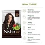 Nisha Natural Henna Powder For Hair Colour, 2.0 Original Black Hair Color, Herbal Conditioning Hair Dye for Silky & Shiny Soft Hair Colour for Men & Women - Fast UK Delivery - Image 5