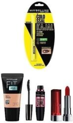 Maybelline New York Date Night Makeup Kit - Fit Me Foundation Tube Sun Beige + Hypercurl Mascara Washable + Colossal Kajal + Creamy Matte Siren In Scarlet, Pack Of 1 - Fast UK Delivery - Image 2