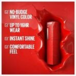 Maybelline New York Super Stay Vinyl Ink Longwear No-Budge Liquid Lipcolor Makeup, Highly Pigmented Color And Instant Shine, Unrivaled, Berry Burgundy High-Glossy Lipstick, 0.14 Fl Oz, 1 Count - Fast UK Delivery - Image 3