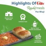Gits Ready to Eat Pav Bhaji, Pure Veg, Heat and Eat Indian Chaat, Microwaveable, 300g - Fast UK Delivery - Image 5