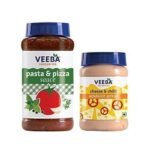 Veeba Pasta-Pizza Sauce,525 Grams & Cheese N Chilli Sandwich Spread Pet Bottle,275 Grams - Pack of 2 - Fast UK Delivery
