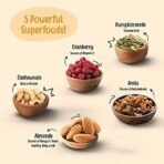 Paper Boat Absolute Health Dry Fruits Mix, Premium Trail Mix | Healthy Mixed Nuts with Dry Fruits | Almonds | Cashews | Cranberry | Pumpkin Seeds | Candied Amla, Reusable Jar (1000g) - Fast UK Delivery - Image 7