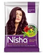 Nisha Natural Henna Based Hair Colour, Burgundy Red, Herbal Care with Silky & Shiny Soft Hair Formula pack of 10pc - Fast UK Delivery - Image 3