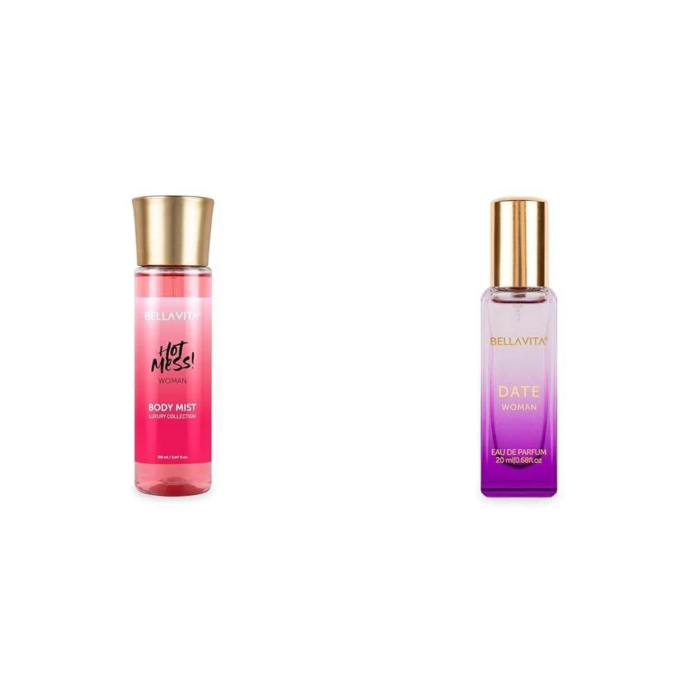 uk41tHGWxJ7CL-1.jpg Bella Vita Luxury Women Hot Mess Woman Body Spray Mist With Citrus Mandarin Passionfruit Rose Jasmine Vanilla & Musk Long Lasting Fragrance 150Ml Date Woman Eau De Parfum,Assorted - Fast UK Delivery - Image 1