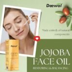 Deewal Jojoba Face Oil | Cold-Pressed Natural Moisturizer for Face & Skin | Hydrating Oil for Dry Skin | Reduces Fine Lines & Wrinkles | 100% Pure & Organic | For All Skin Types - Fast UK Delivery - Image 3