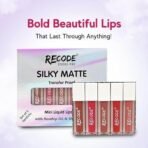 Recode Silky Matte | Multicolor 5 Shades of Liquid Lipstick Combo Pack | Long Lasting 12Hrs | 5x1.25ml | Goodness Extracts of Rosehip & Shea Butter - Fast UK Delivery - Image 7