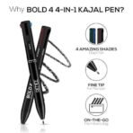 RENEE Bold 4-4-In-1 Kajal Pencil - Four Shades Black, Brown, Teal & Blue - Matte Finish, Rich Color Payoff, One-Stroke Application, Travel Friendly & Easy To Use - Fast UK Delivery - Image 4