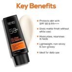 RENEE Glowscreen Spf 50 Sunscreen Cream-50Ml, Pa++++ Uva & Uvb Protection, Hyaluronic Acid & Vitamin C|Non-Greasy Matte Formula, No White Cast|For All, Normal, Oily, Dry, Sensitive Skin Types - Fast UK Delivery - Image 3