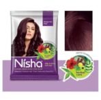 Nisha Natural Henna Based Hair Colour, Burgundy Red, Herbal Care with Silky & Shiny Soft Hair Formula pack of 10pc - Fast UK Delivery - Image 4