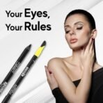 recode Turning Heads Crayon Gel Matte Eyeliner Pencil Cum Kajal Pencil Comes With Smudger On Other Side, Longlasting, Water-Proof & Smudge-Proof Formula, Black, 1.2Gm - Fast UK Delivery - Image 3
