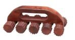 FA INDUSTRIESWooden 10 Roller Massager Acupressure Back Massager Back Pain Relief Massager Multi Purpose Body Massager & Wooden Face Massager (Brown) Pack of 2 - Fast UK Delivery - Image 4