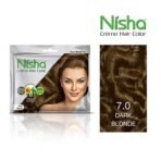 Nisha Cream Hair Color Rich Bright Long Lasting Hair Colouring For Ultra Soft Deep Shine 100% Grey Coverage Conditioning With Natural Herbs Dark Blonde (Pack of 6) - Fast UK Delivery - Image 3
