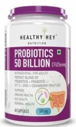HealthyHey Nutrition Probiotics 50 Billion CFU Multi- Strains, 60 Veg. Capsules, Targeted Release Technology, Stomach Acid Resistant, No Need for Refrigeration, Non-GMO, Gluten-Free - Fast UK Delivery - Image 2