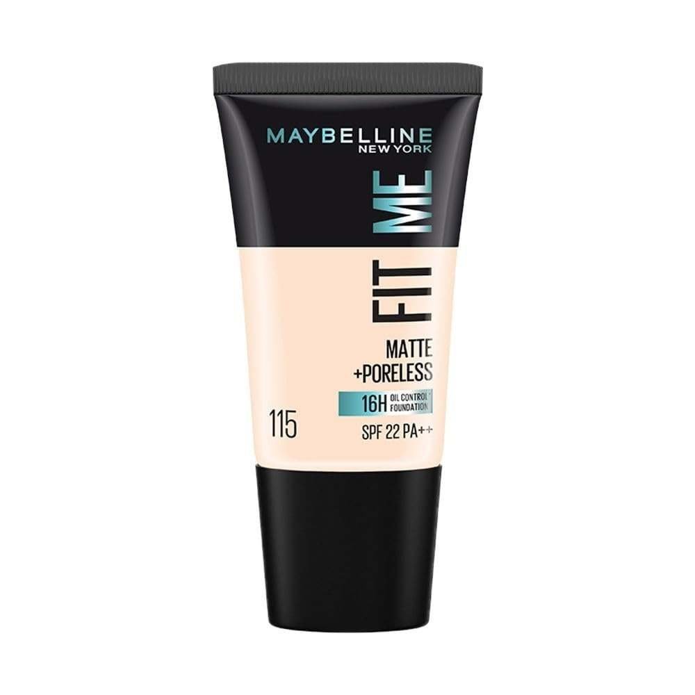 uk41y8RqrQRtL-1.jpg Maybelline New York Fit Me Matte+Poreless 16H Oil Control Foundation with SPF 22-115 Ivory - Fast UK Delivery - Image 1