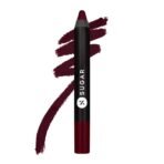 SUGAR Cosmetics Matte as Hell Crayon Lipsticks for Women | Lasts Up To 8+ Hours | Lip Crayon with Sharpener | 2.8gm - 24 Rachel Berry - Fast UK Delivery