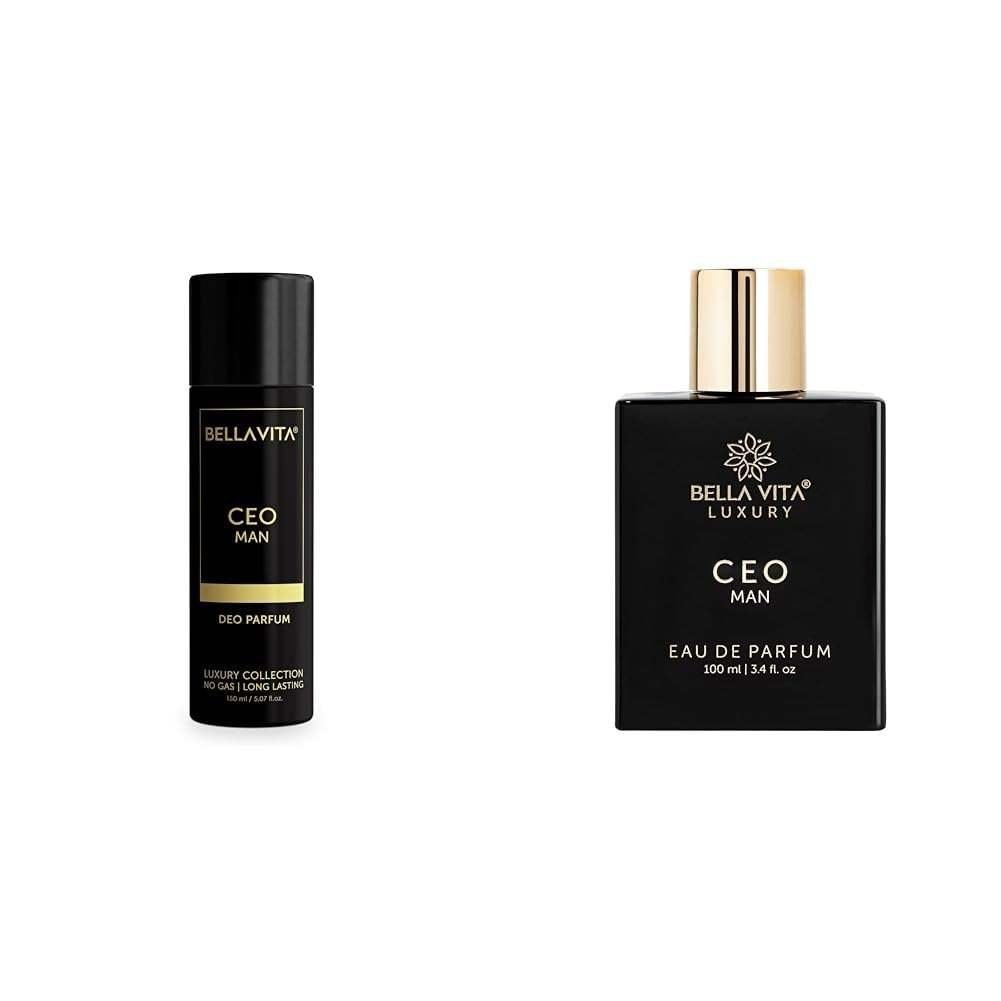uk41yskj6Ps1L-1.jpg Bella Vita Luxury Ideal Man Combo for Him, Pack of 2 Premium Long Lasting Fragrance Scent - CEO Man EDP 100 Ml & CEO Man Body Parfum Deodorant 150 Ml - Fast UK Delivery - Image 1